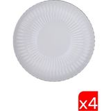 Kütahya Porselen Bone Luz Platin Fileli Servis Tabağı 27CM 4 Lü - 27 cm