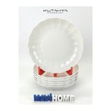 Kütahya Porselen Bone Luz Serisi 20 Cm Çukur Yemek Tabağı 6 Lı ( Amblemli )