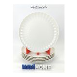 Kütahya Porselen Bone Luz Serisi 20 Cm Krem Tatlı Tabağı 6 Lı ( Amblemli )
