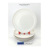 Kütahya Porselen Bone Luz Serisi 27 Cm Krem Servis Tabağı 6 Lı ( Amblemli )