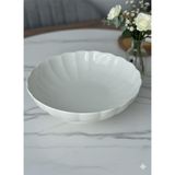 Kütahya Porselen Bone Luz Serisi Krem 25 cm Salata Kasesi Tekli (Amblemli) Krem 25 x 25 - Çok Renkli - Standart