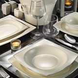 Kütahya Porselen Bone Mare 62 Parça 1107620 Desenli Yemek Takımı