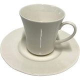 Kütahya Porselen Bone Olympos Sade 12 Parça Çay Fincan Seti - Krem - 200 ml