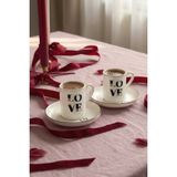 Kütahya Porselen Bone Pink Love 4 Parça 2 Kişilik Kahve Takımı - çok renkli