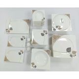 Kütahya Porselen Bone Porcelain 52 Parça Kare Yemek Takımı - Yaprak Desenli