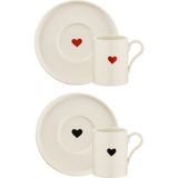 Kütahya Porselen Bone Pure Love 4 Parça 2 Kişilik Kahve Takımı - 2 Adet - 90 ml