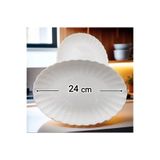 Kütahya Porselen Boneluz 2 adet 24 cm Kayık Tabak Salata Tabağı (Yaldızsız - Sade Kenar)