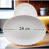 Kütahya Porselen Boneluz 2 adet 24 cm Oval Kayık Tabak, Beyaz, Porselen, Salata Tabağı, 2 Adet