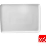 Kütahya Porselen Dikdörtgen Tabak 18X13CM Kırık Beyaz 6 Lı TAN18X13DU00 - 18 x 13 cm