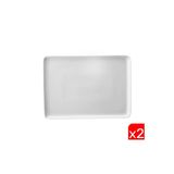 Kütahya Porselen Dikdörtgen Tabak Kırık Beyaz 18X13cm 2 Li Tan18x13du00