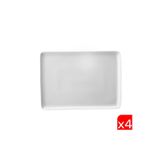 Kütahya Porselen Dikdörtgen Tabak Kırık Beyaz 18X13cm 4 Lü Tan18x13du00