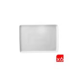 Kütahya Porselen Dikdörtgen Tabak Kırık Beyaz 18X13cm 6 Lı Tan18x13du00