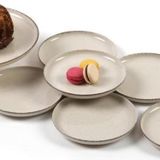 Kütahya Porselen Ikram Dünyası Ahşap Ayaklı Pearl Pasta Seti Tarçın 7 Parça