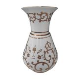 Kütahya Porselen Kandil 20 cm Vazo Dekor NO:3678 B.altın - Beyaz - Gold
