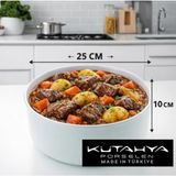 Kütahya Porselen Kek Kalıbı, Porselen, 25 cm X 10 cm Yuvarlak, Beyaz, Fırın Kabı, porselen güveç