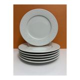 Kütahya Porselen Kenarları Çiçek Desenli 25 Cm Beyaz Servis Tabağı 6 Lı
