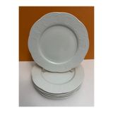 Kütahya Porselen Kenarları Desenli Beyaz 24 Cm Servis Tabağı 6 Lı