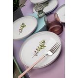 Kütahya Porselen Moderna 19 cm Pasta Takımı Comfort 6 Kişilik Şık Desenli Servis Tabakları