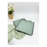 Kütahya Porselen Moderna 2 Parça 25 x 25 Cm Düz Tabak Yeşil ( Amblemli )