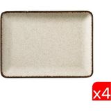 Kütahya Porselen Moderna Dikdörtgen Sunum Tabağı Tarçın 23X17CM 4 Lü - 23 cm