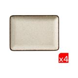 Kütahya Porselen Moderna Dikdörtgen Tabak Tarçın 4 Parça 18x13cm Tan18x13dus2730p02 Bej
