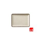 Kütahya Porselen Moderna Dikdörtgen Tabak Tarçın 4 Parça 18X13cm Tan18x13dus2730p02