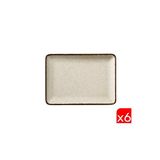 Kütahya Porselen Moderna Dikdörtgen Tabak Tarçın 6 Parça 18x13 CM Tan18x13dus2730p02