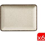 Kütahya Porselen Moderna Dikdörtgen Tabak Tarçın 6 Parça 18X13CM TAN18X13DUS2730P02 - 18 x 13 cm