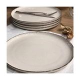 Kütahya Porselen Pearl Mood 27 cm Bej Renkli Yuvarlak Porselen Servis Tabakları 6 Adet