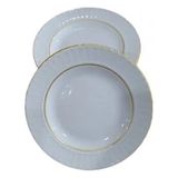 Kütahya Porselen Sedef Yaldızlı Yemek Tabağı 6lı - 21 cm