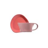 Kütahya Porselen Skallop 4 Parça Çay Seti Pembe