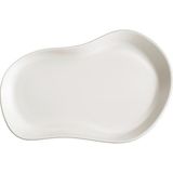 Kütahya Porselen Skallop Krem 2'li 28x19 cm Kayık Tabak Seti