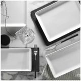 Kütahya Porselen Tan 18x13 cm Dikdörtgen 6'lı Pasta Sunum Kahvaltı Servis Tabağı
