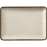 Kütahya Porselen Tan 18X13 cm Düz Tabak Krem 6lı
