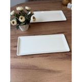 Kütahya Porselen Tavuk Dünyası 35 X 15 Cm Krem Porselen Kayık Tabak - 35*15 cm