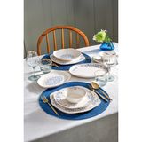 Kütahya Porselen Vilya Mavi 51 Parça 12 Kişilik Bone Yemek Takımı