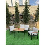 Kutay Bahçe Mobilyası, Balkon Takımı, Çay Seti Koltuk Takımı Cafe Mobilyası 2-1-1 Masalı - Dikdörtgen - 4Lü