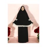 Kutay Collection MEVSİMLİK ÇİFT PARÇA KADIN TESETTÜR İŞLEMLİ NAMAZ ELBİSESİ