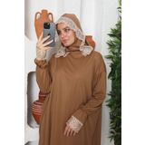 Kutay Collection Mevsimlik Kadın Tesettür Başörtülü Namaz Elbisesi, Terletmeyen Namaz Kıyafeti, Dökümlü Ferace