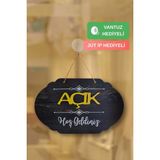 Kutaydan Dekoratif Ahşap 2d Açık-Kapalı Yazısı - Rebap Ahşap - Siyah