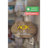 Kutaydan Dekoratif Ahşap Çift Taraflı 2d Açık-Kapalı Yazısı - Tesbih Ahşap - Renkli