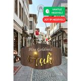 Kutaydan Gold Pleksi Detaylı 3D Ahşap Açık-Kapalı Tabelası - Tesbih - Renkli