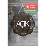 Kutaydan Hazeran Rattan Desenli Modern Açık/kapalı Tabelası - Tesbih Ahşap - Renkli