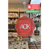 Kutaydan Hazeran Rattan Desenli Modern Açık/Kapalı Tabelası - Tesbih Ahşap