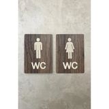 Kutaydan Kadın-Erkek Wc Yönlendirme Levhası- Ikili Set - Tesbih Ahşap - Renkli
