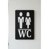 Kutaydan Kadın-Erkek WC Yönlendirme Levhası - Tesbih Ahşap