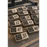 Kutaydan Kişiye Özel 12’li Modern Ahşap Kapı Numarası Seti | 3 mm MDF Lazer Kesim - Akçaağaç KTYKN44AKCSET