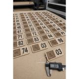 Kutaydan Kişiye Özel 12’li Modern Ahşap Kapı Numarası Seti | 3 mm MDF Lazer Kesim - Ceviz KTYKN44AKCSET