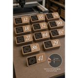 Kutaydan Kişiye Özel 12’li Modern Ahşap Kapı Numarası Seti | 3 mm MDF Lazer Kesim - Tesbih Ahşap KTYKN44AKCSET