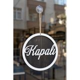 Kutaydan Üç Katlı El Yazılı Modern Açık/Kapalı Tabelası - Rebap Ahşap KTYKP020HLAKC